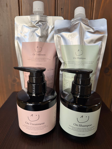 【お得なセット売り】ONシャンプー300ml×1　500ml×1　ONトリートメント300ｇ×1　500ｇ×1